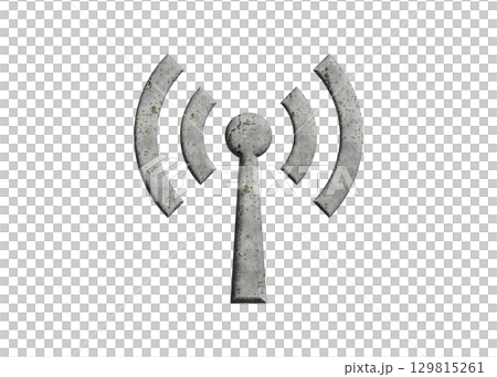 コンクリートのWi-Fi ロゴ マーク 電波 アンテナのイラスト アイコン ピクトグラム　 129815261