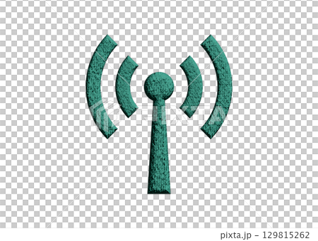 Green Wi-Fi logo mark radio wave antenna illustration icon pictogram 129815262