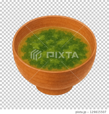 [Sushi] Illustration of miso soup with aosa 129815507