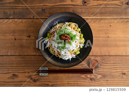 しらすと枝豆の梅パスタ 129815509