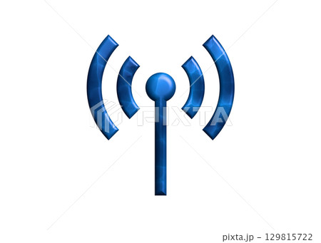 青いWi-Fi ロゴ マーク 電波 アンテナのイラスト アイコン ピクトグラム　 129815722