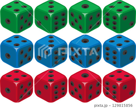 サイコロセット　緑青赤 129815856