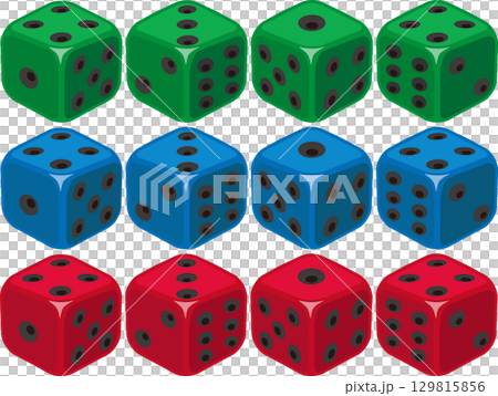 サイコロセット　緑青赤 129815856