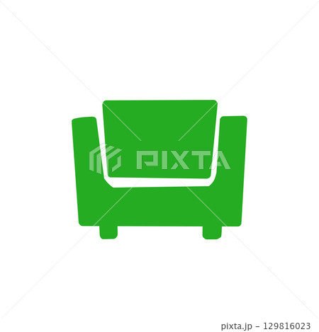 Armchair Icon – Single Sofa Silhouette Vector。一人掛け 129816023