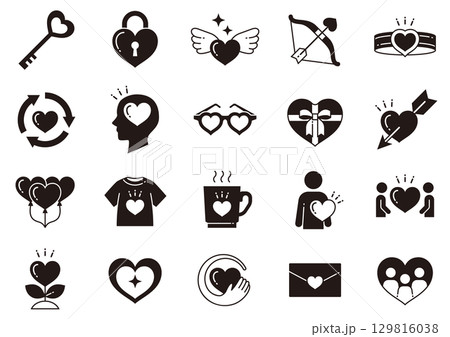 ハートマークアイコン05 Heart icons ハートマークアイコン05 Heart icons 129816038