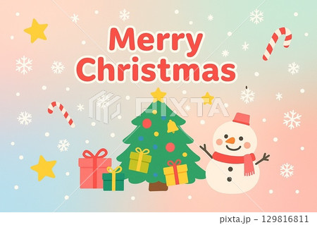 クリスマス　カード　ポスター 129816811