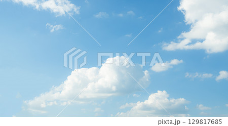 Sky Cloud Blue Background Paronama Web Cloudy summer Winter Season Day, Light Beauty Horizon Spring Brigth Gradient Calm Abstract Backdrop Air Nature View Wallpaper Landscape Cyan color Environment. 129817685
