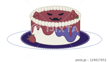 ハロウィンのイチゴのホールケーキ ハロウィンのイチゴのホールケーキ 129817852