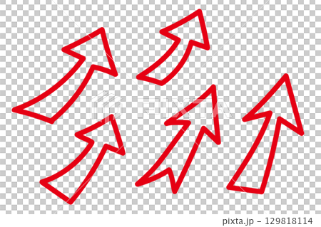 Vector hand-drawn arrow icon set red Vector hand-drawn arrow icon set red 129818114