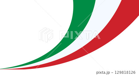 Italian flag abstract wave design isolated on transparent background. Modern vector illustration with abstract waves in Italian flag colors. Perfect for banners, backgrounds, or Italy-themed projects 129818126