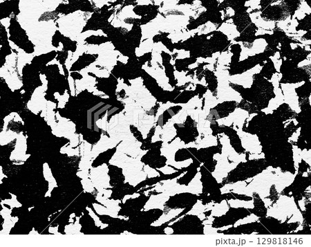 Abstract black and white pattern resembling textured brush strokes created through artistic techniques Abstract black and white pattern resembling textured brush strokes created through artistic techniques 129818146