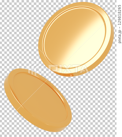 3D_コイン_ゴールド 129818265
