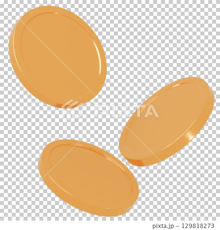 3D_コイン_ゴールド 129818273