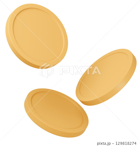 3D_コイン_黄色 3D_コイン_黄色 129818274