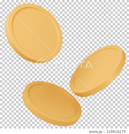 3D_コイン_黄色 3D_コイン_黄色 129818274