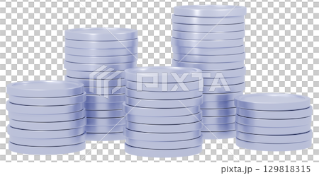 3D堆疊銀幣 3D堆疊銀幣 129818315