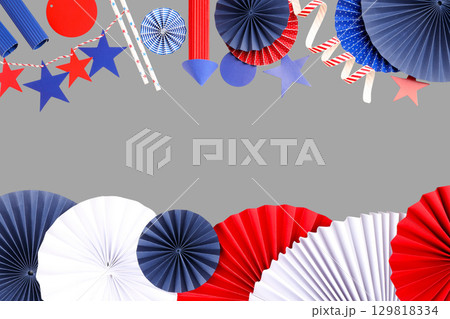 Red, white, and blue elements form a vibrant display Red, white, and blue elements form a vibrant display 129818334