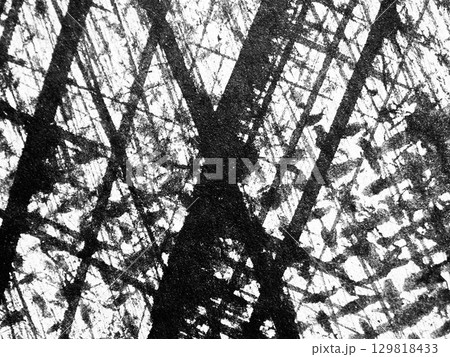 Abstract black and white patterns created by intersecting lines in urban architecture showcasing modern design elements 129818433