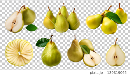 Pear Side View Pear pears fruit, many angles and view side top...のイラスト素材 [129819063 ...