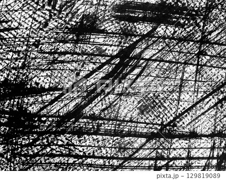 Abstract black and white lines and patterns create visual depth and texture in an artistic composition Abstract black and white lines and patterns create visual depth and texture in an artistic composition 129819089