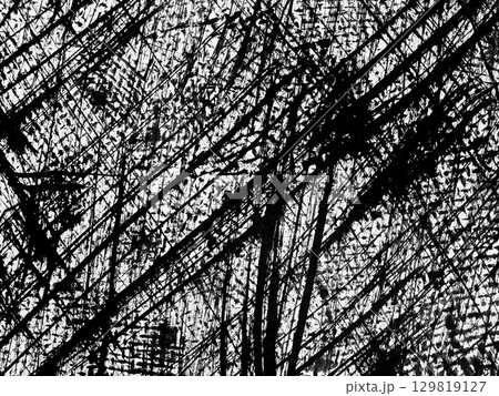 Abstract black and white texture showcasing dynamic lines and patterns in chaotic arrangement 129819127