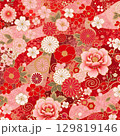 華やかな和柄背景素材 129819146