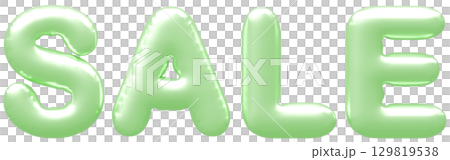 3D画像_風船_SALE_黄緑 129819538