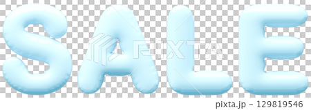 3D画像_風船_SALE_水色 129819546