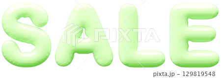 3D画像_風船_SALE_黄緑 129819548