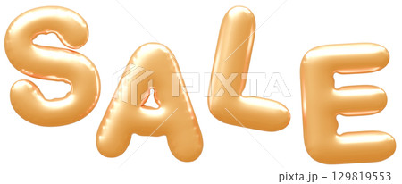 3D画像_風船_SALE_ゴールド 129819553