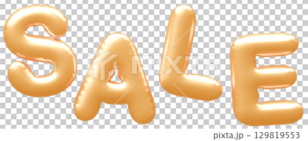 3D画像_風船_SALE_ゴールド 129819553