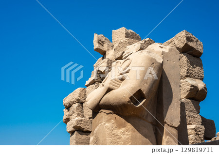 Ancient ruins of Karnak Temple in Luxor, Egypt 129819711