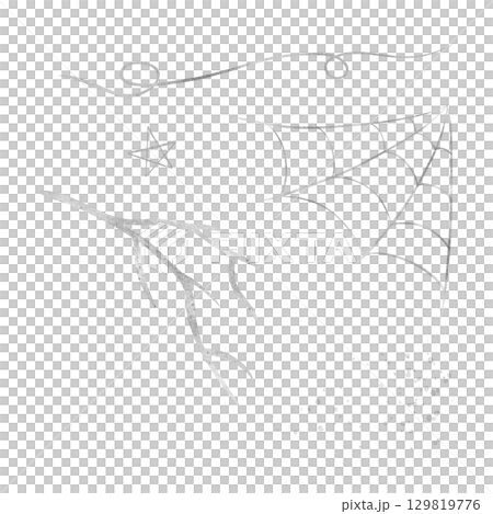Tree branch, spider web, rope, splatter gray Halloween. Watercolor illustration of scary decor is hand drawn isolated from the background. Clipart for design of cards, labels, invitations, holidays 129819776