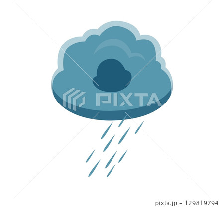 Autumn weather font rain cloud digit 9 nine. Thanksgiving alphabet font numeral symbol, Fall season vector math type number. Autumnal typeface digit or autumn harvest kids ABC typeface figure 129819794