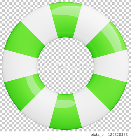 3D_浮き輪_黄緑 129820388