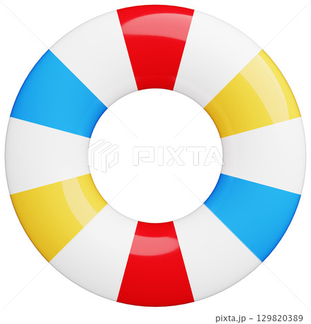 3D_浮き輪_カラフル 3D_浮き輪_カラフル 129820389