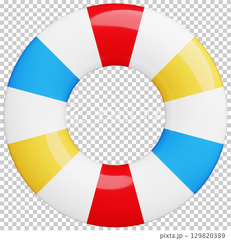 3D_浮き輪_カラフル 3D_浮き輪_カラフル 129820389