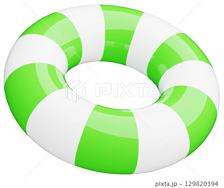 3D_浮き輪_黄緑 129820394