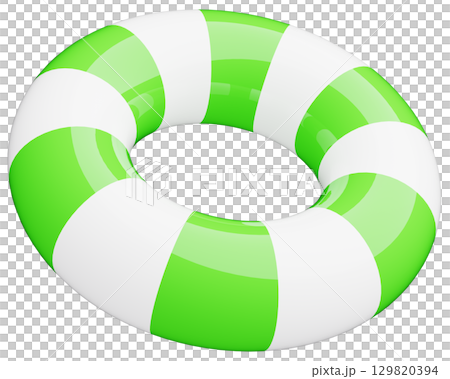 3D_浮き輪_黄緑 129820394