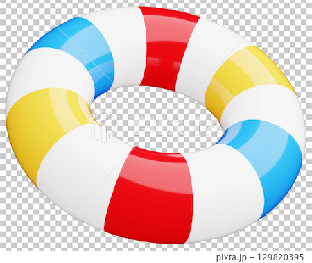 3D_浮き輪_カラフル 3D_浮き輪_カラフル 129820395