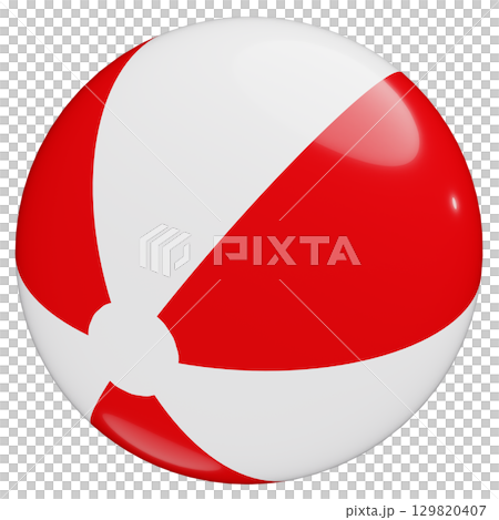 3D沙灘球紅色 3D沙灘球紅色 129820407