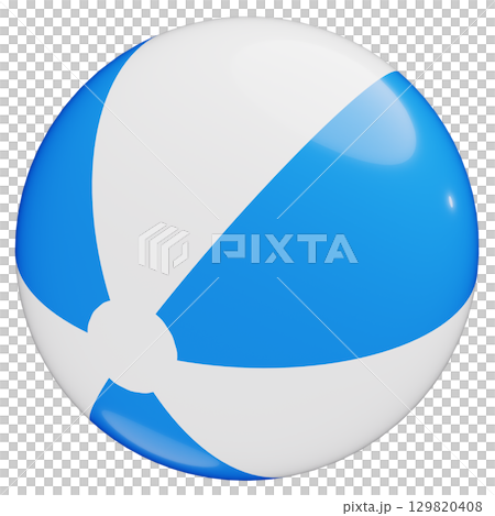 3D_ビーチボール_青 3D_ビーチボール_青 129820408