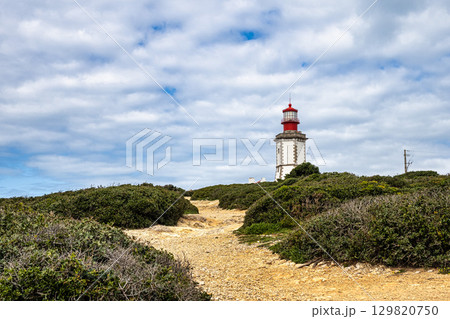 Cape Espichel Lighthouse in Portugal is a coastal lighthouse located in the parish of Castelo, district of Setubal Cape Espichel Lighthouse in Portugal is a coastal lighthouse located in the parish of Castelo, district of Setubal 129820750