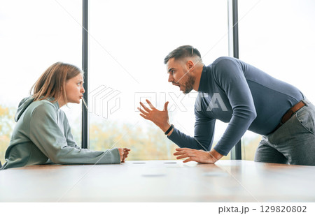 Man is screaming at his girlfriend, conception of quarrel 129820802