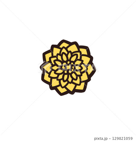 1輪のダリアのカラーイラスト 129821059