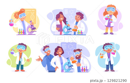 A Diverse Group of Scientists Actively Engaged in Conducting Laboratory Research and Experiments 129821290