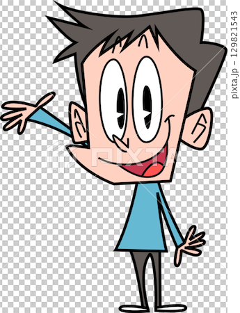 舉起雙手微笑的男人 舉起雙手微笑的男人 129821543