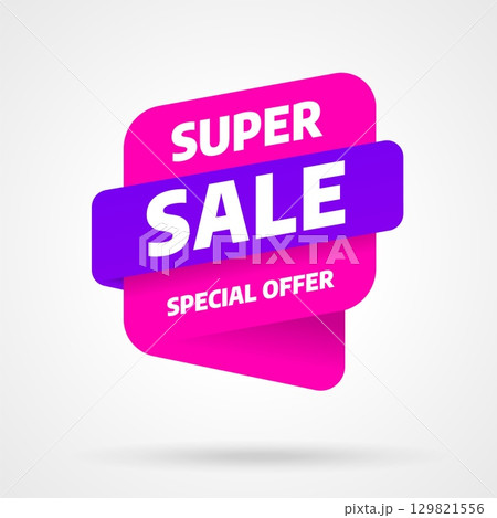 Sale banner template design. Special offer. Vector illustration. 129821556