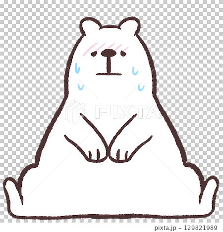 Illustration of a sweaty polar bear Illustration of a sweaty polar bear 129821989