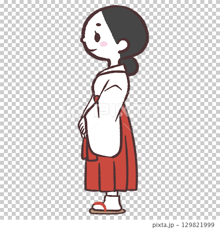 巫女的側面插圖 巫女的側面插圖 129821999